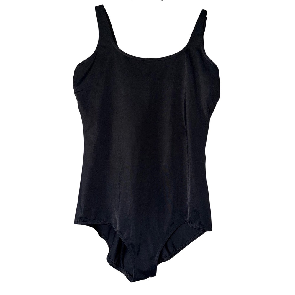Lands' End Black One Piece Swimsuit Size 16 DD Scoop‎ Back